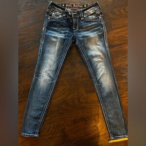 Rock Revival Dark Blue Skinny Jeans Size 27